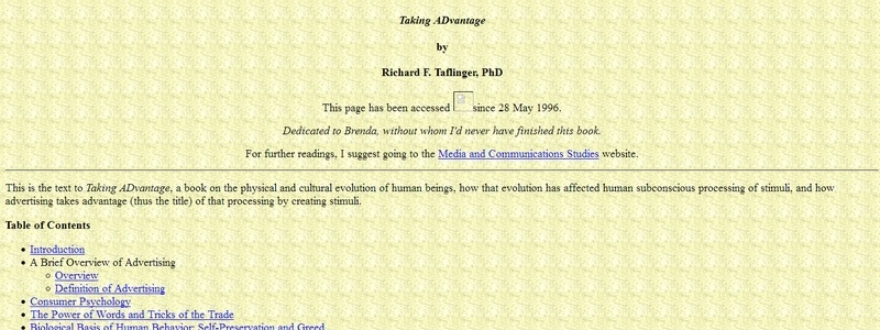 Taking ADvantage by Richard F. Taflinger